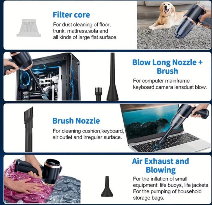 ⁦aspirateur 4in1 _ المكنسة الكهربائية المحمولة⁩ - الصورة ⁦5⁩